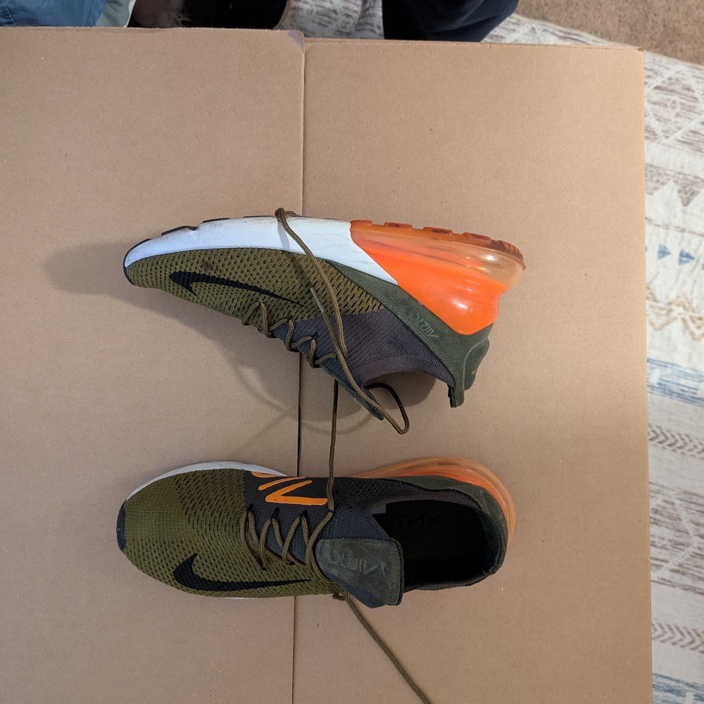 Nike Athletic Shoes Olive and Orange